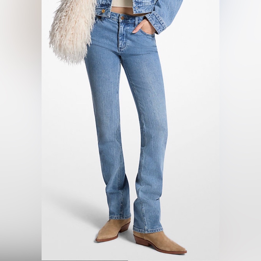 Michael Kors Mid-Rise Straight Leg Jeans - Medium Wash - Size 6